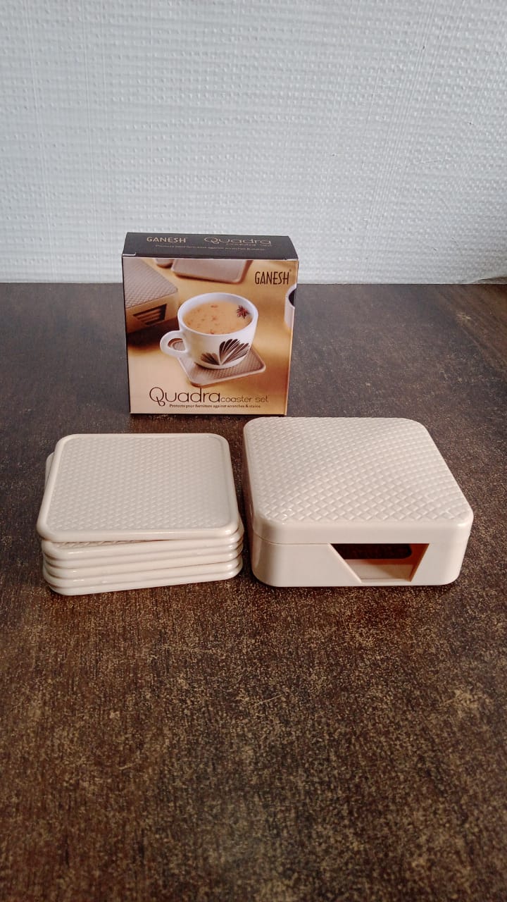 Ganesh Premium Square Coasters with Storage Box (6 Pc / Set) Ganesh Premium Square Coasters with Storage Box (6 Pc / Set)